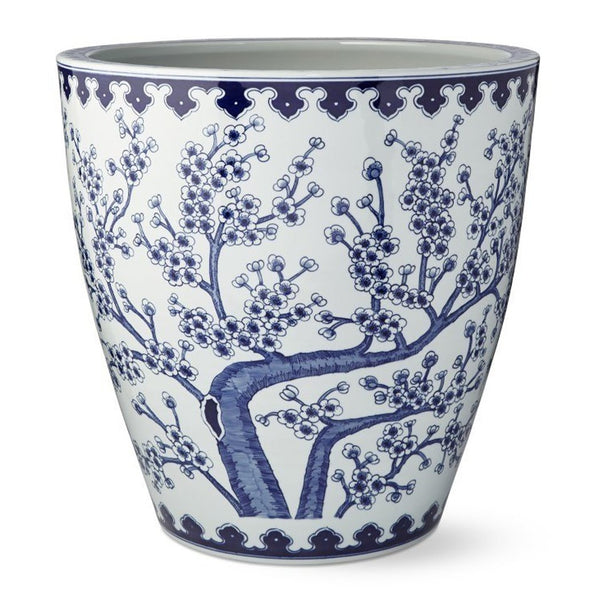 Blue And White Plum Tree Planter