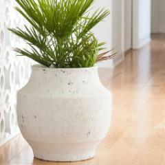 White Washed Finished Ceramic Pot