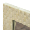 Worlds Away Brooklyn Basket Weave Bone Rectangular Wall Mirror