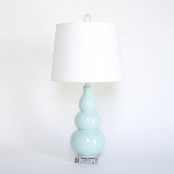 Spa Blue Ceramic Gourd Lamp