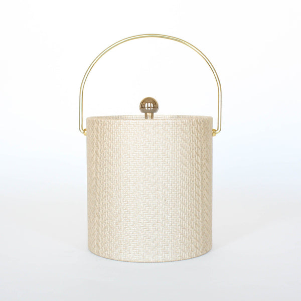 Beige Wicker Ice Bucket