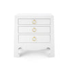 Bungalow 5 Jacqui 3-Drawer Side Table White Grasscloth