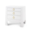 Bungalow 5 Jacqui 3-Drawer Side Table White Grasscloth