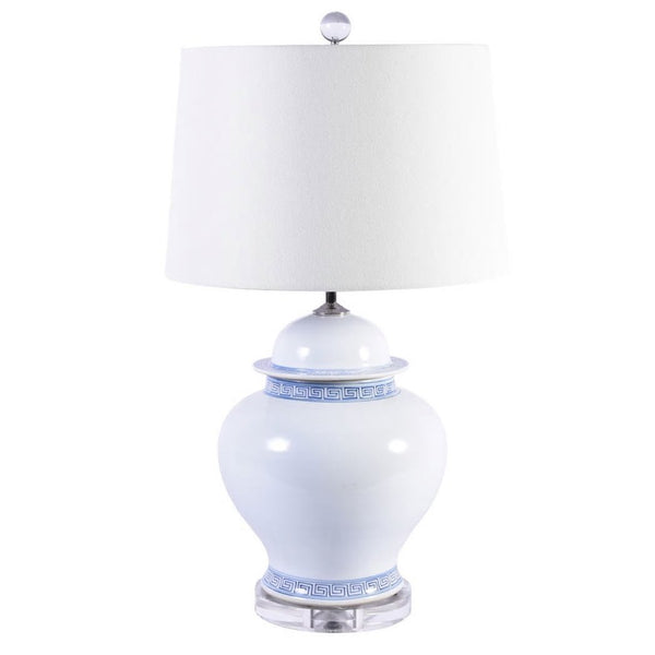 Table Lamp With Greek Key Trim