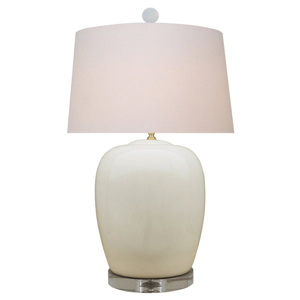 Dove White Jar Lamp