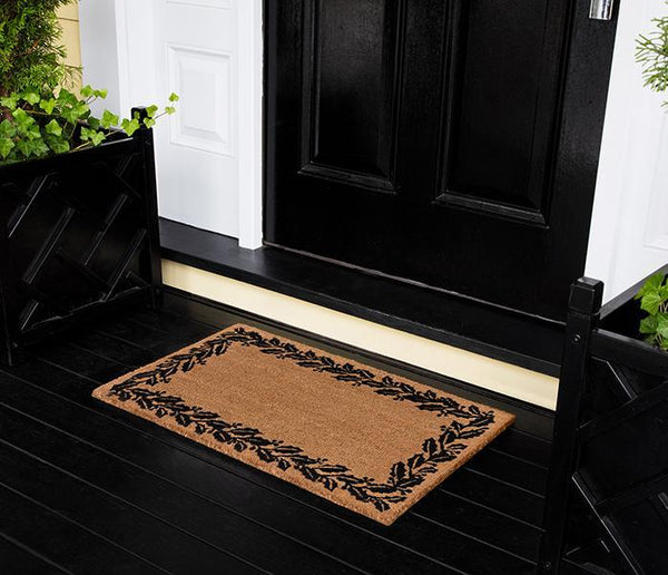 holly border black doormat