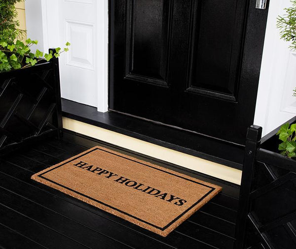 holiday greeting doormat