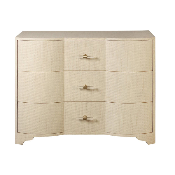 Worlds Away Plymouth 3-Drawer Chest in Grasscloth