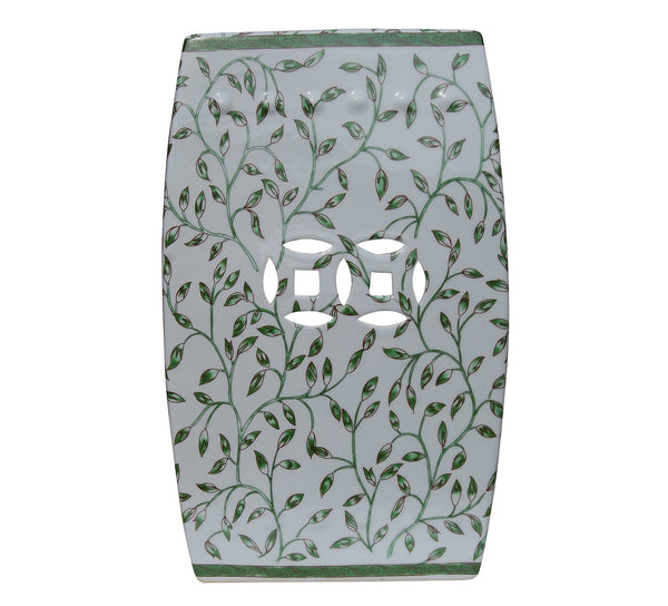 Green Leaf Porcelain Stool