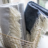 Light Grey Herringbone Throw