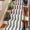 Blue Awning Stripe Woven Cotton Rug