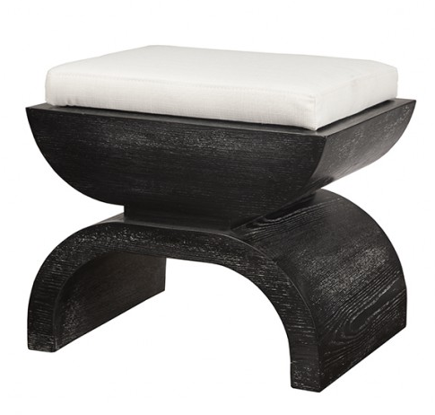 Worlds Away Biggs Stool -  Black Oak