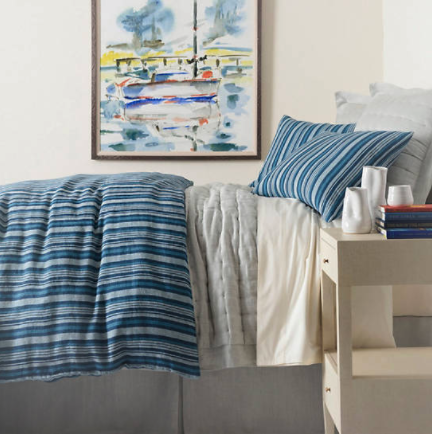 Mediterranean Ticking Linen Duvet Cover