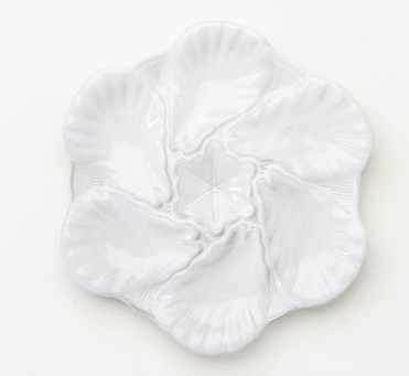 Fleur de Lis White Oyster Plate