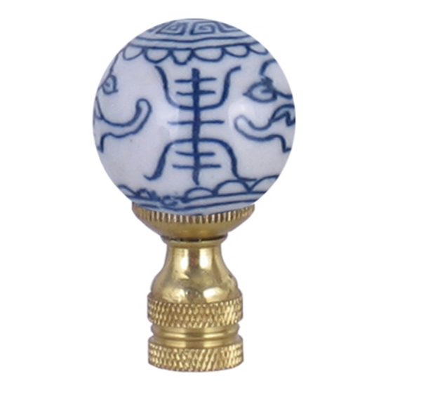 Blue and White Happiness Finial