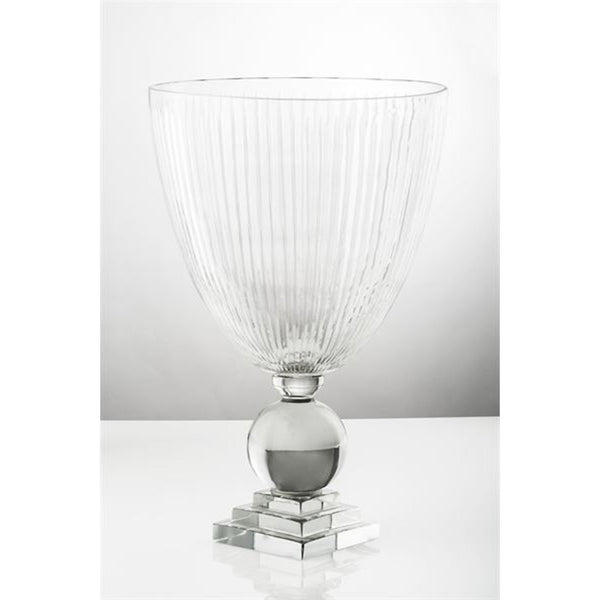 Crystal Cut Vertical Footed Vase