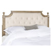 Rustic Wood Beige Tufted Linen Headboard