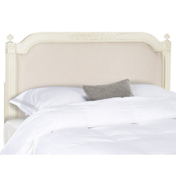 Antique Beige Wooden Headboard