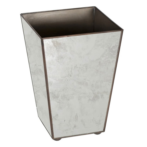 Worlds Away Mirror Wastebaskets