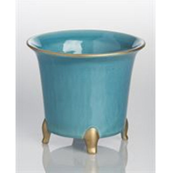 Turquoise with Gold Cachepot