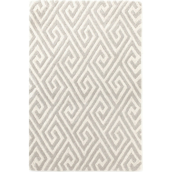 Fretwork Grey Tufted/Carved Wool Rug