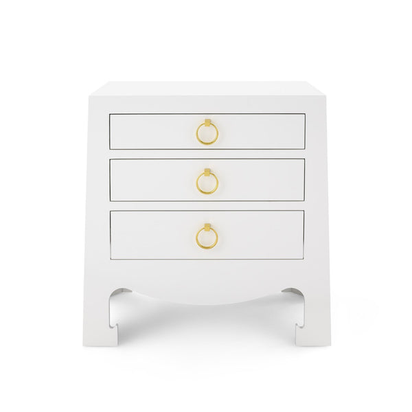 Bungalow 5 Jacqui 3-Drawer Side Table White
