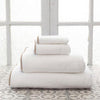 Signature Banded White and Linen Towels