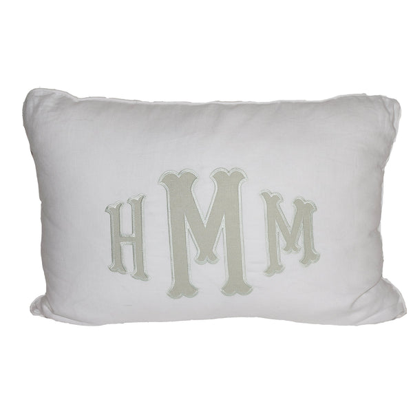 Monogrammed Fabric Applique Pillow