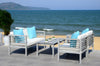 Alda 4 Piece Outdoor Set with Accent Pillows - Grey Wash/White/Light Blue