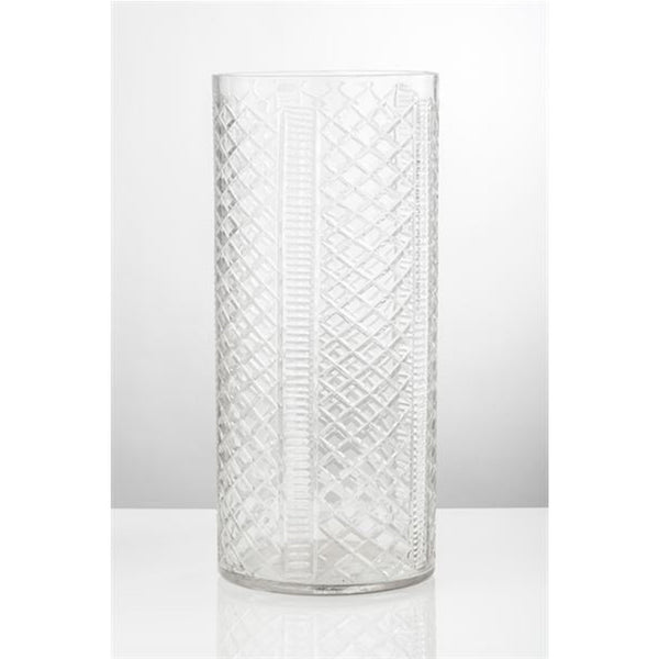 Crystal Cut Cylinder Vase